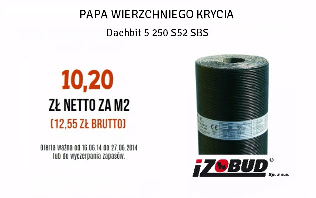 papa wierzchniego krycia - IZOBUD Dachbit 5 250 S52 SBS - ghb.pl